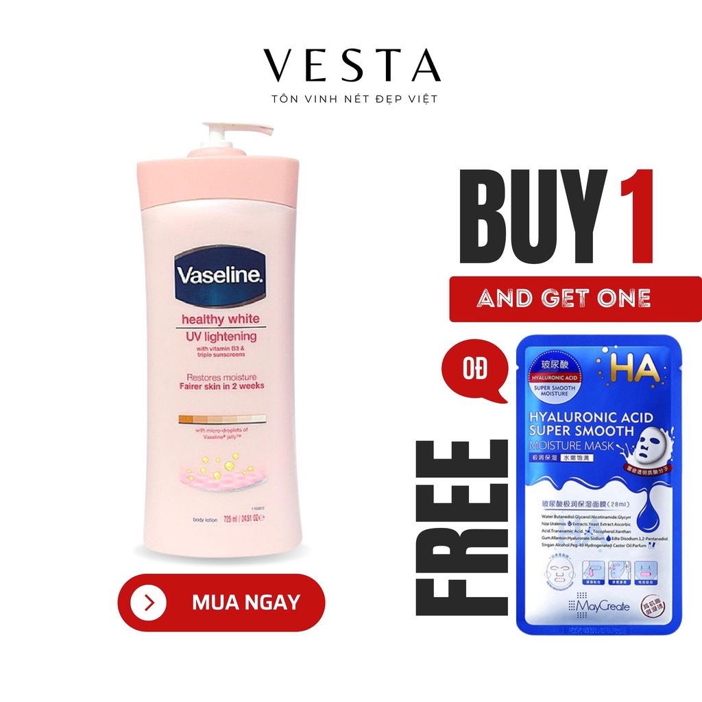 Sữa Dưỡng Thể Vaseline 725ml Trắng Da Healthy White UV Lightening Body Lotion