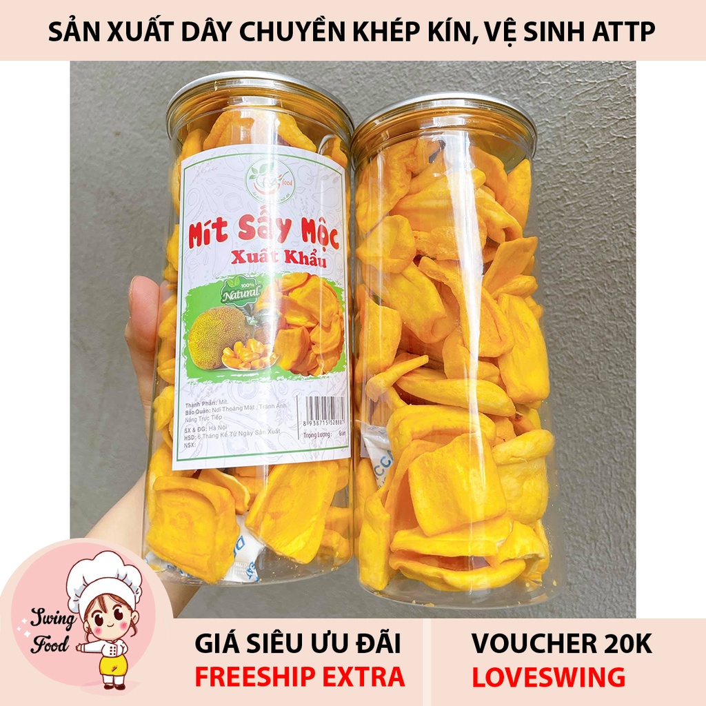 Mít sấy xuất khẩu hũ lớn 300G 💖 FREESHIP 💖 Mít sấy múi to giòn thơm đặc sản chuẩn vị chất lượng thượng hạng