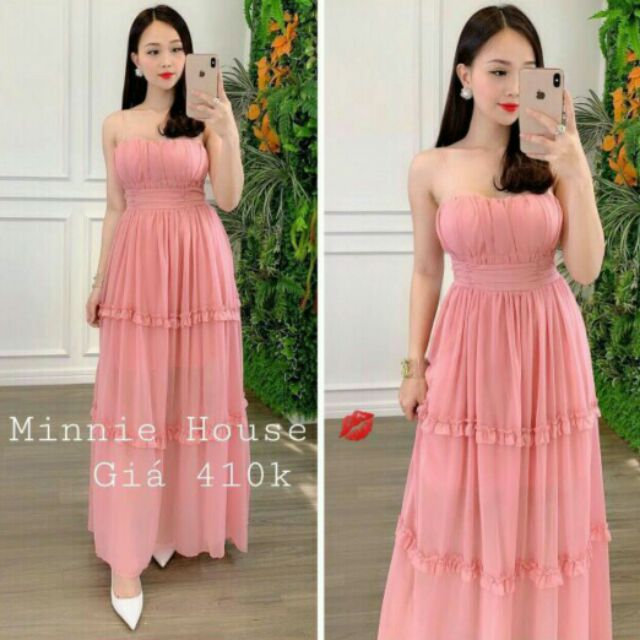 Maxi voan dáng dài hai dây