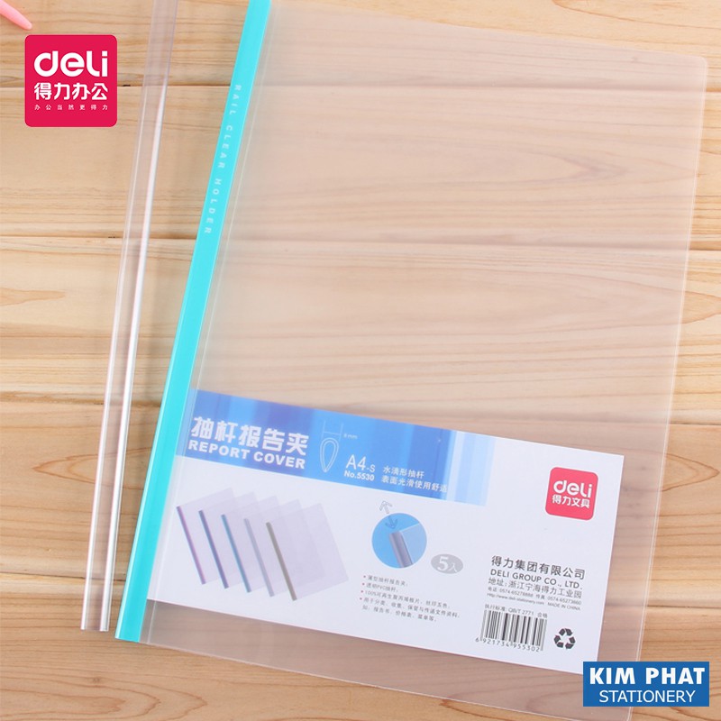 File rút gáy, Bìa cây Deli Trong suốt E5538