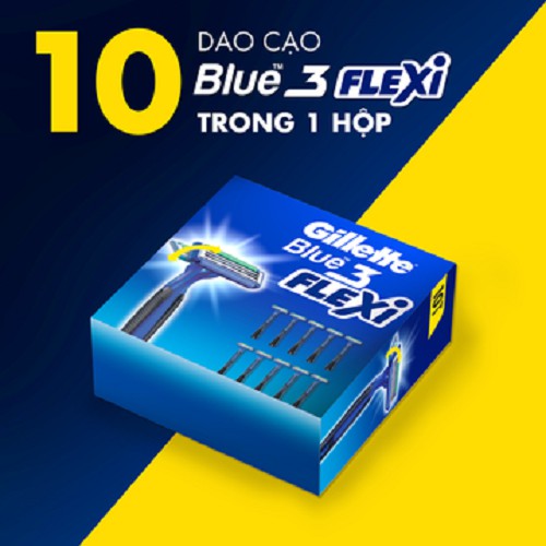 Hộp 10 Dao Cạo Râu Gillette Râu Dùng 1 Lần Gillette Blue 3 Flexi