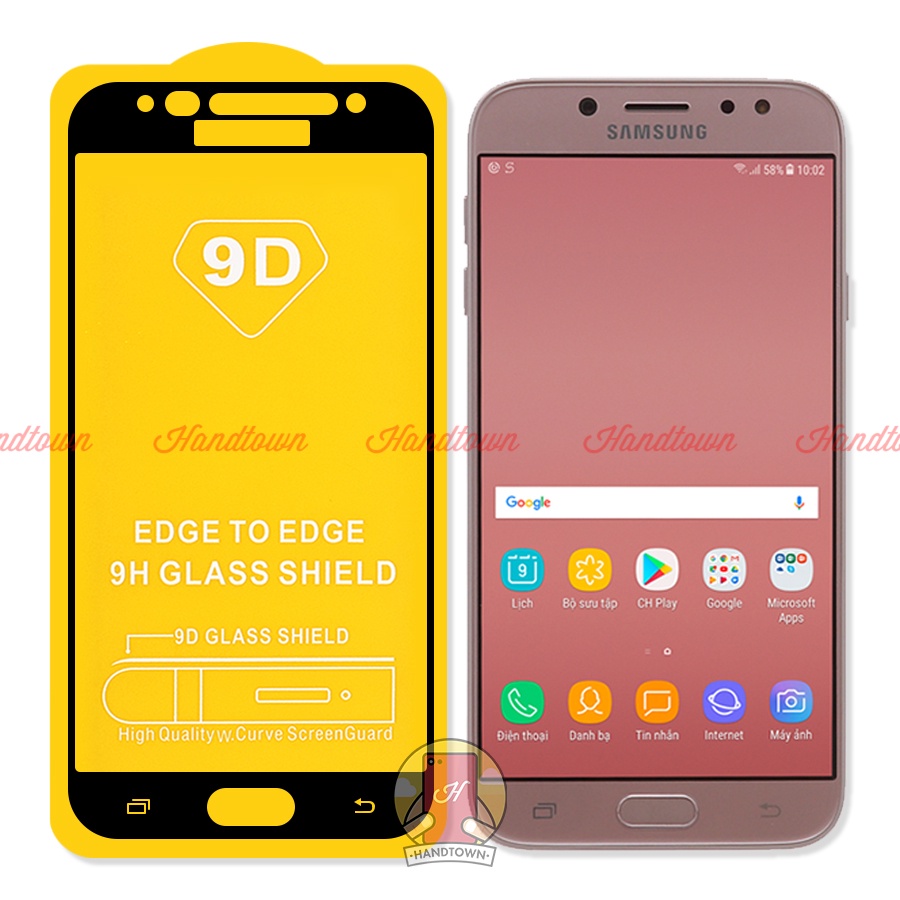 Kính Cường Lực 9D Samsung Galaxy J7 Pro Prime 2 J730 G610 Full Màn Đen Full Keo Không Chấm Li Ti Chống Va Đập Trầy Xước