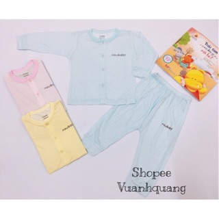 Bộ dài tay khuy giữa cho bé noubaby