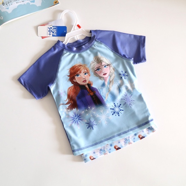 Set đồ bơi bé gái Disney 3 mảnh in hình Elsa xuất xịn