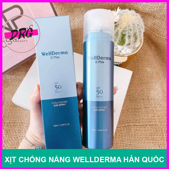 [Xịt chống nắng body] xịt Wellderma G Plus Sun Spray SPF 50 Hàn Quốc 180ml