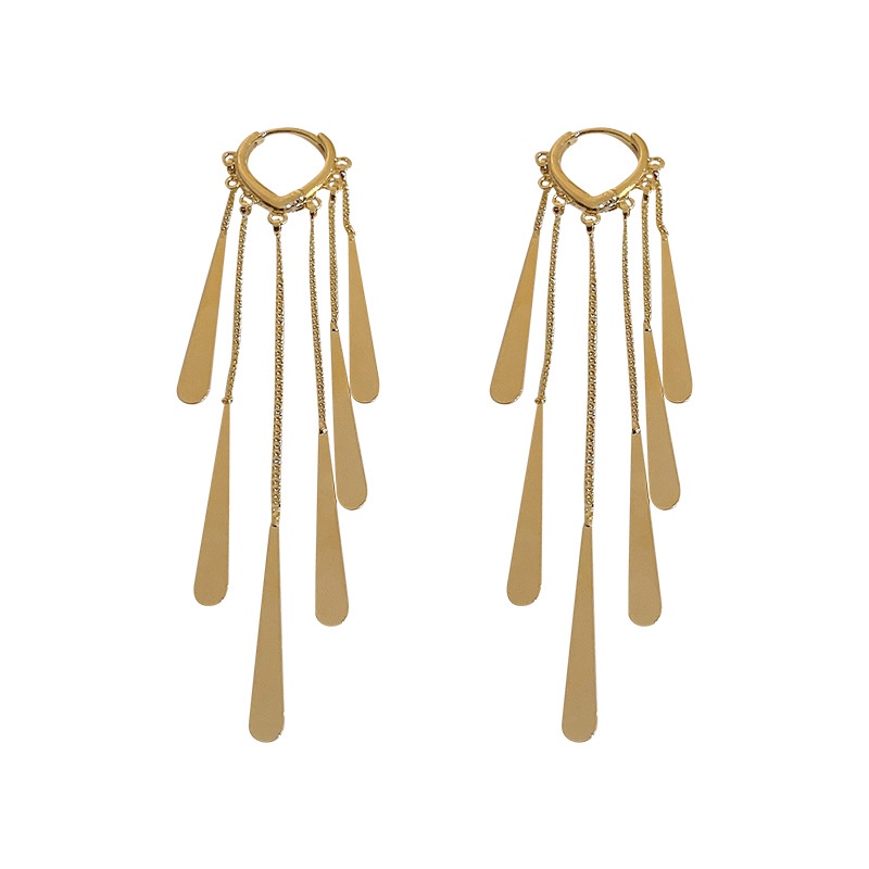 Khuyên Tai Kim Loại Dài Thời Trang Hàn Cho Nữ