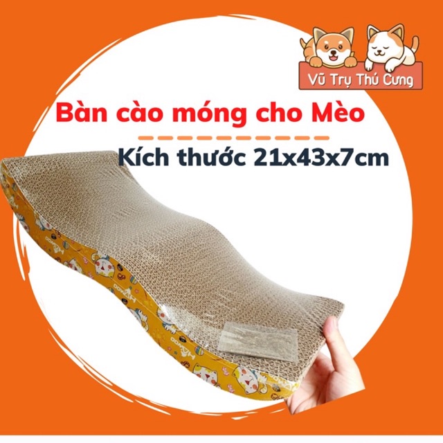 Bàn Cào Móng Mèo Gợn Sóng| Bàn cào giấy cho mèo 21x43x7cm| đồ chơi cho mèo mài móng