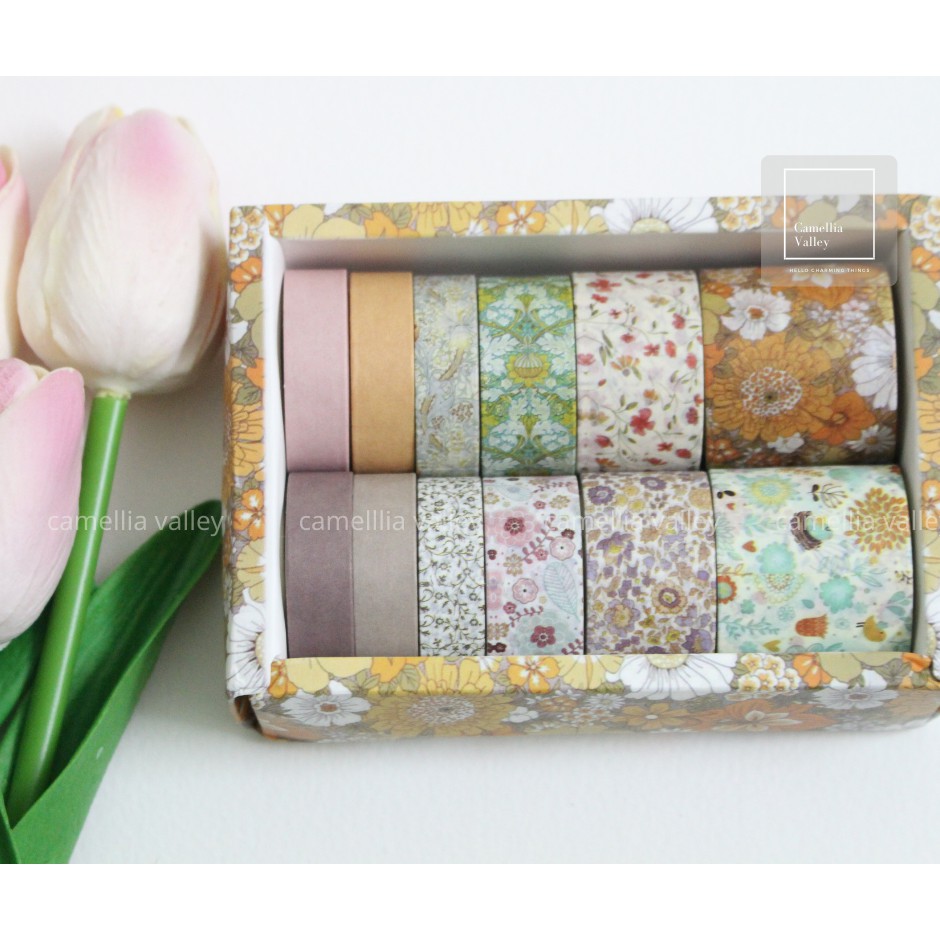 Set băng keo washi nhiều họa tiết trang trí sang trọng