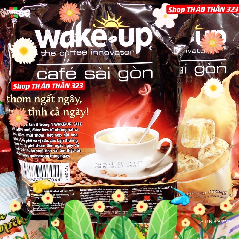 Cà Phê Wake Up Sài Gòn 3in1 Hoà Tan 24Gói