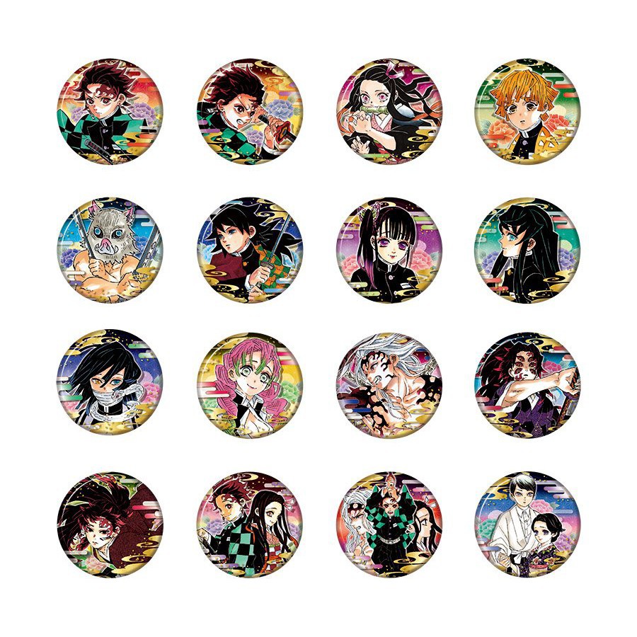 ( SALE RANDOM 5K ) Huy hiệu cài áo in hình KIMETSU NO YAIBA ONE PIECE DETECTIVE CONAN phụ kiện cài áo