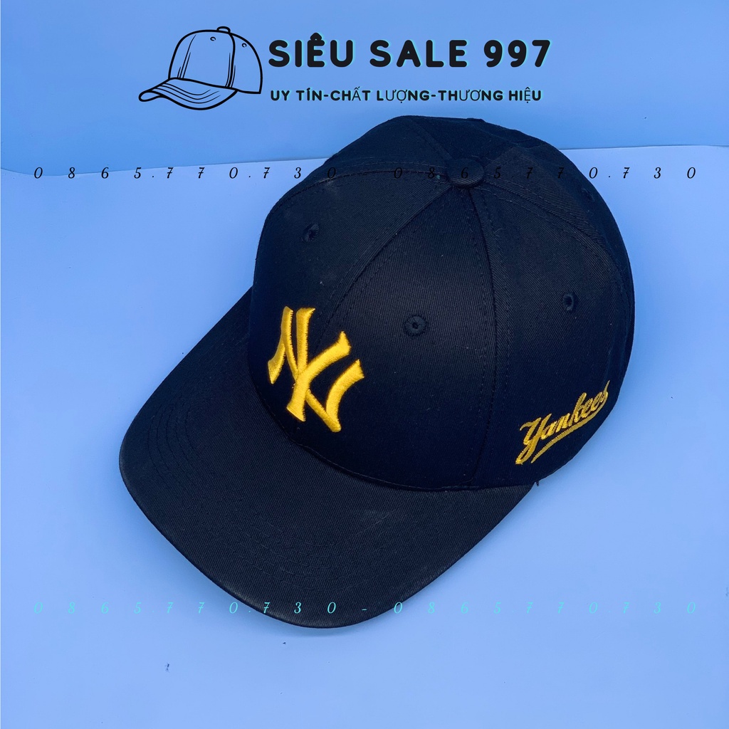 NÓN KẾT NAM NỮ MŨ LƯỠI TRAI THÊU N-Y CHŨ VÀNG THỜI TRANG NAM NỮ FORM ĐẸP