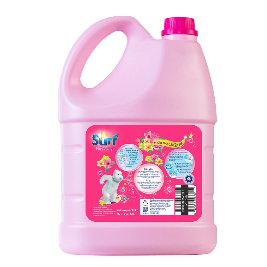 [ GIÁ HỦY DIỆT ] Nước giặt Surf chai 3.8kg [ GIÁ SỐC ] [ GIÁ SỐC ]