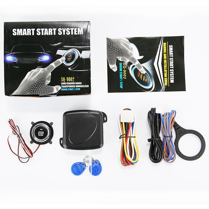 ♫♥♫Smart RFID Car Alarm System Push Engine Start Stop Button Lock Ignition Immobilizer with Remote