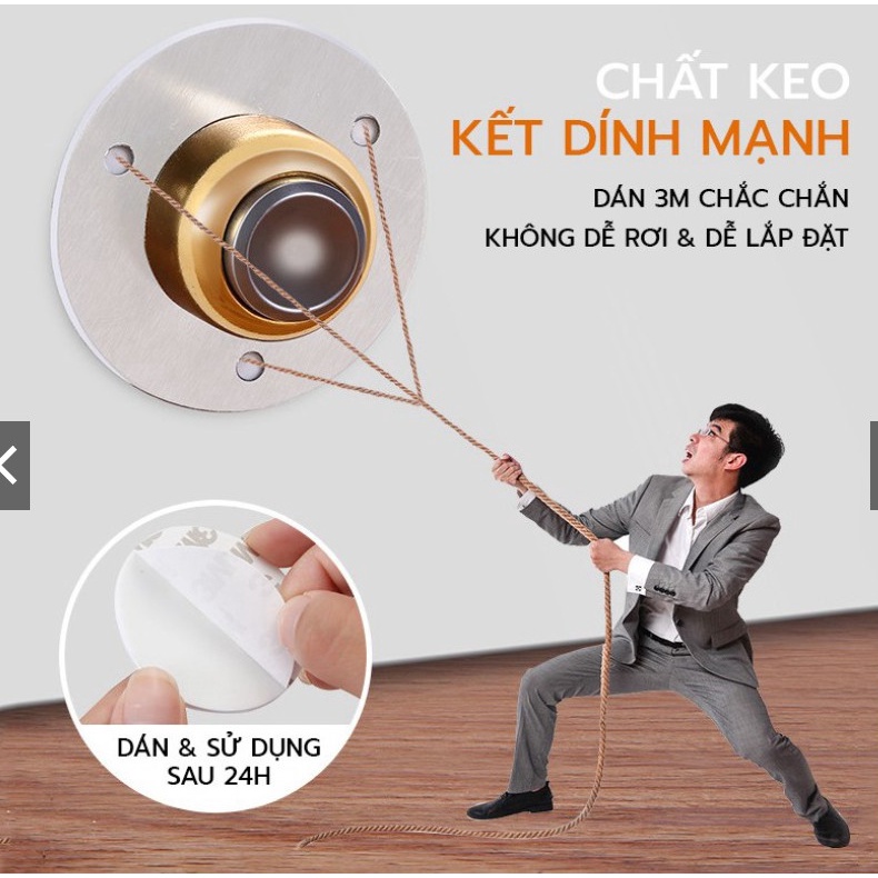 Chặn cửa thông minh hít nam châm, chặn cửa gắn sàn giúp hạn chế va đập cho cánh cửa, an toàn  inox chuẩn DTM Store