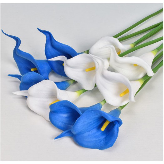 Hoa giả- hoa rum calla lily cao su mini  cao cấp cành dài 34 cm siêu đẹp