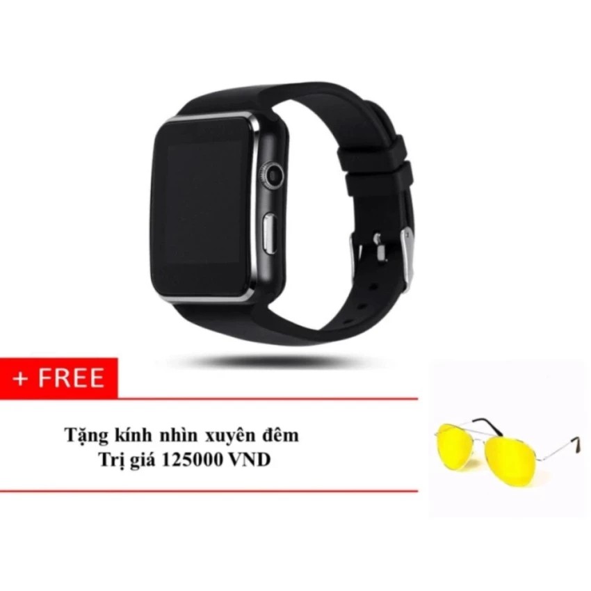Đồng hồ thông minh X6 Màn hình Cong (Đen) + Kính xuyên màn đêm