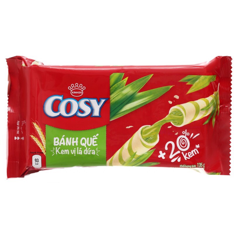 Bánh quế Kinh Đô Cosy [Dâu, Cam, Socola, Lá dứa] 135g