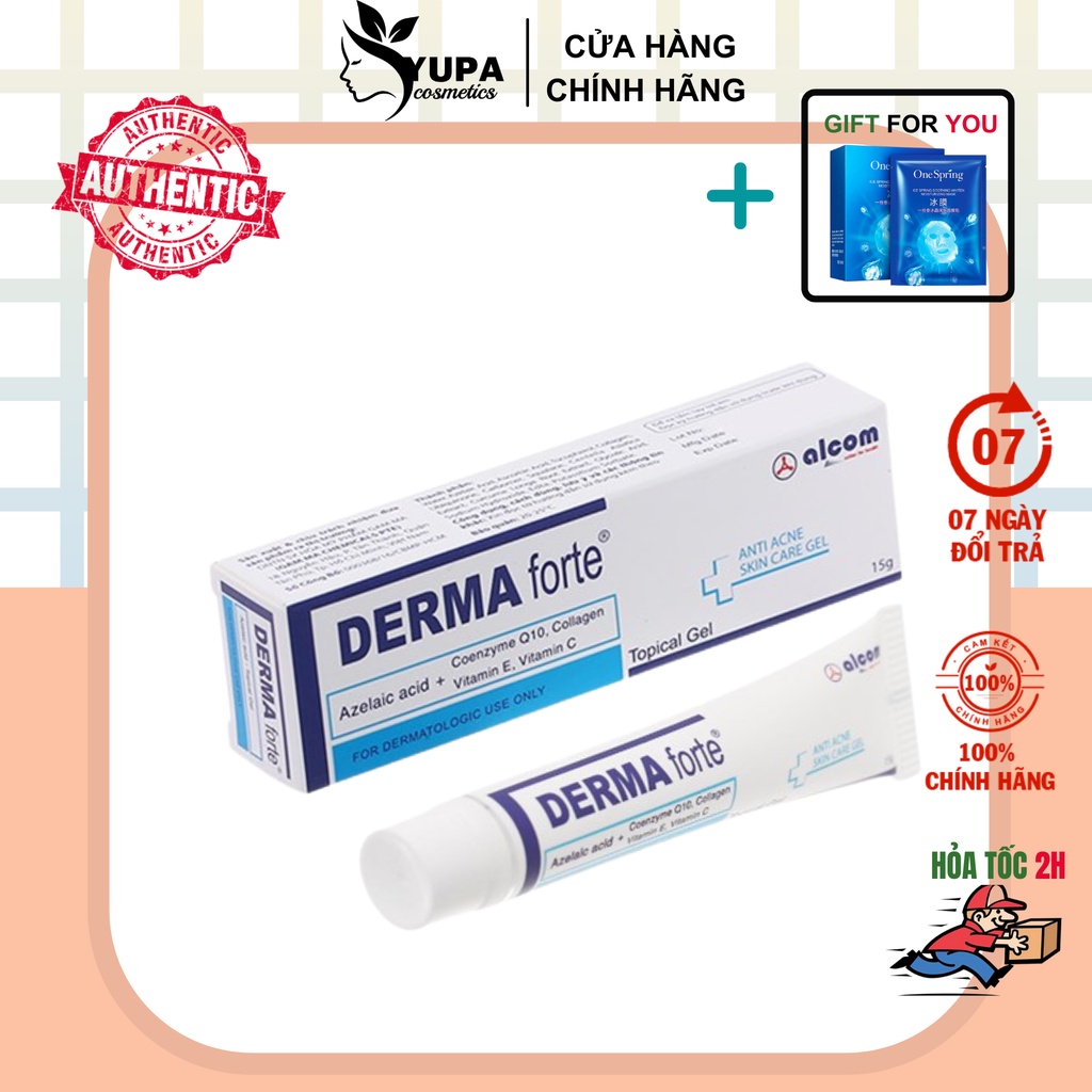 Derma Forte Gel 15g Bản Thường &amp; Advanced - Giảm Mụn Trứng Cá, Ngừa Thâm, Mờ Sẹo, Dưỡng Da - loại 15g - YUPA.STORE