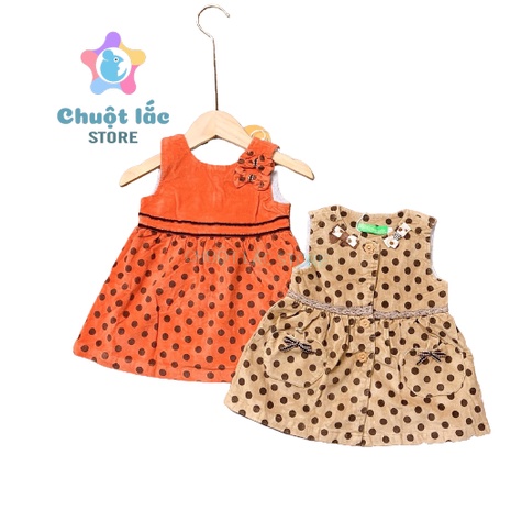 Chuột Lắc Store Váy Đầm Cho Bé Gái Chất Nhung Llót Cotton Cho Bé Từ 5Kg Đến 15Kg