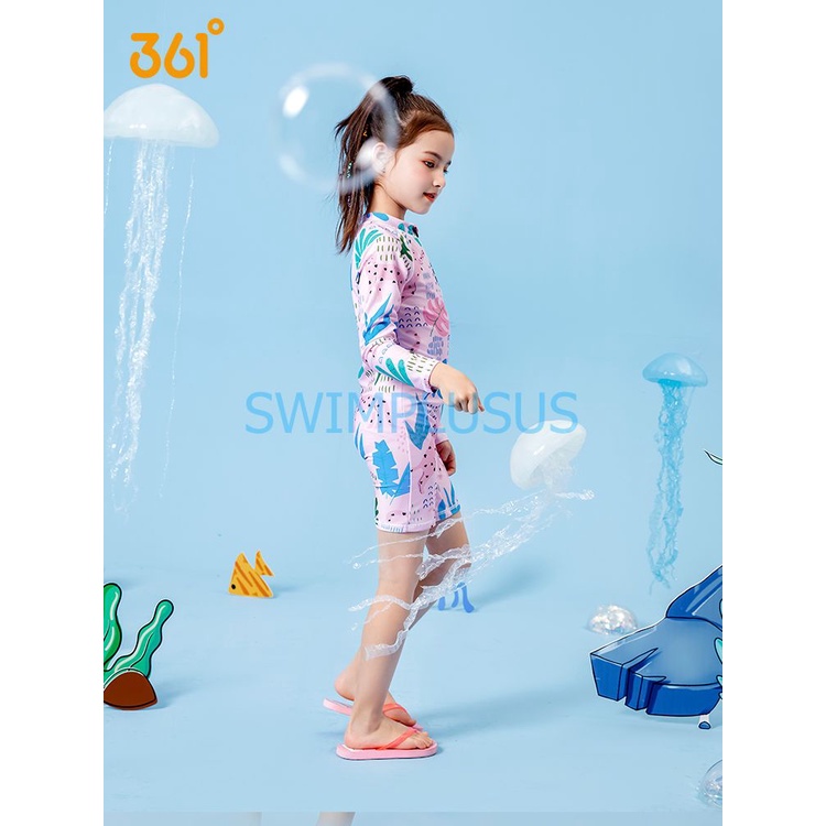 Bộ đồ bơi liền đùi dài tay bé gái 361