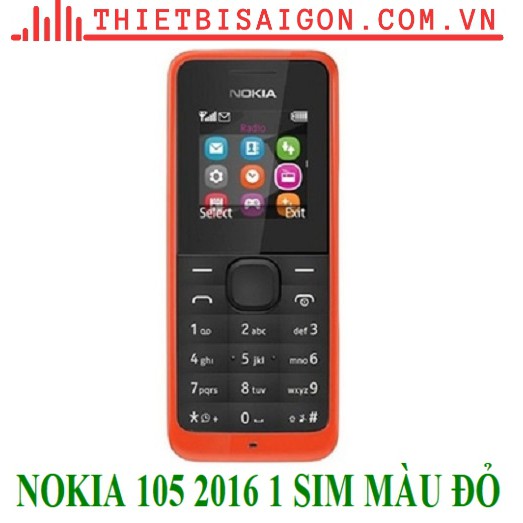 ĐIỆN THOẠI NOKIA 105 2016 1 SIM MÀU ĐỎ