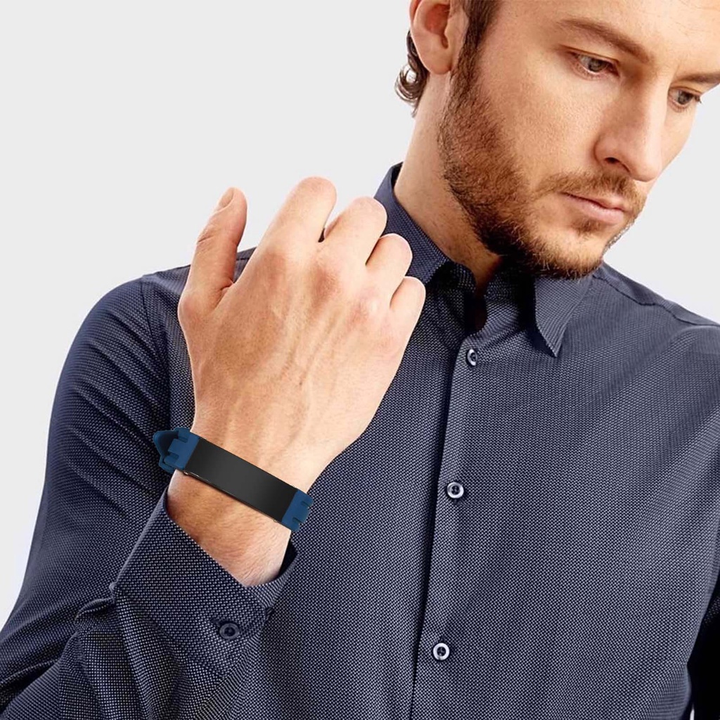 Vòng Tay Silicone Thép Không Gỉ Khắc Tên Nhãn Hiệu Vnox Cho Nam