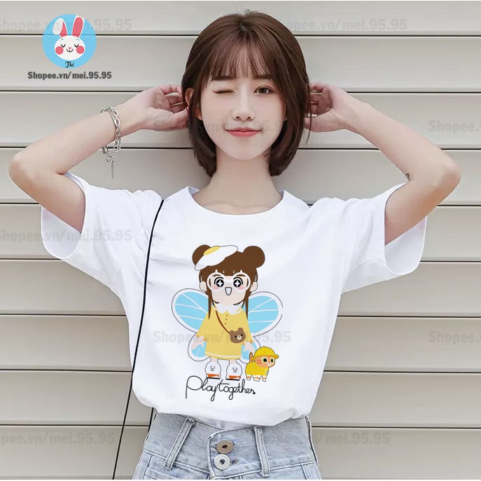 Áo thun Play Together giá rẻ - Mâu giáo gà con - Hình in nét dễ thương
