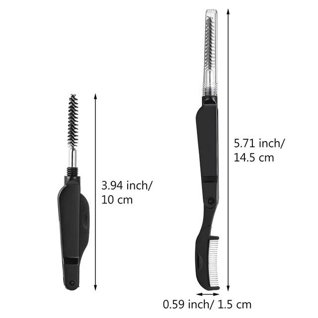 1 Lược Chải Tạo Kiểu Lông Mày / Lông Mi Bằng Thép Không Gỉ Thiết Kế Hai Đầu Đa Năng