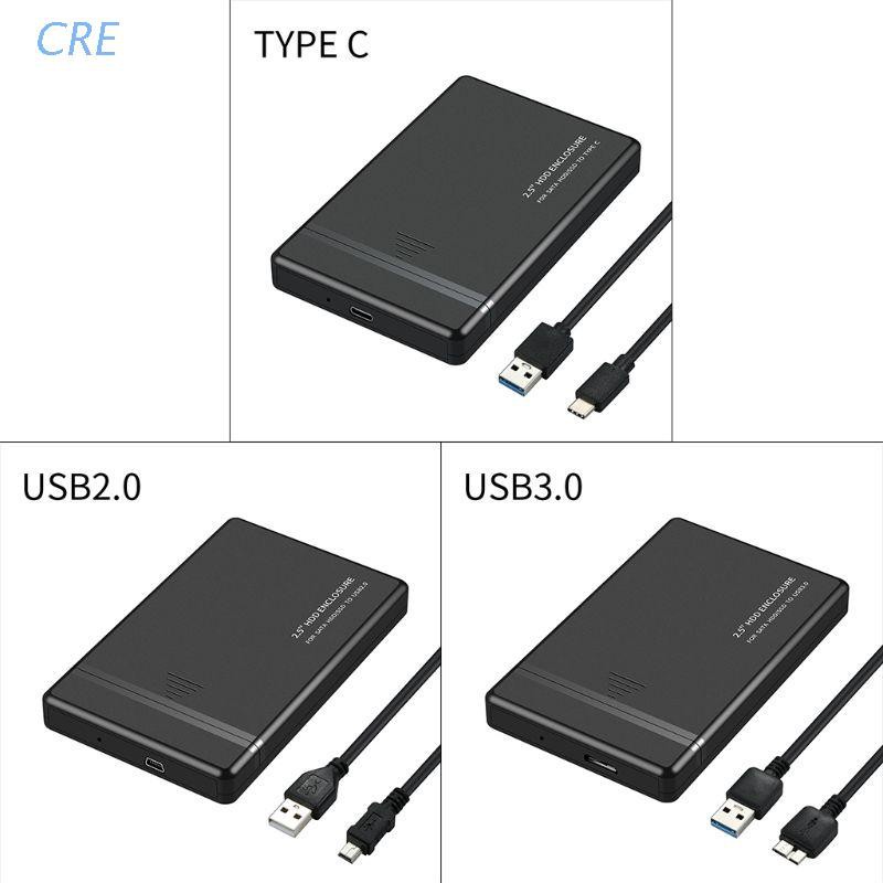 Hộp Đựng Ổ Cứng Ngoài Hdd 2.5 Inch Usb 2.0 / 3.0 / 3.1 Type-C Màu Đen Di Động Cho Máy Tính / Notebook | BigBuy360 - bigbuy360.vn