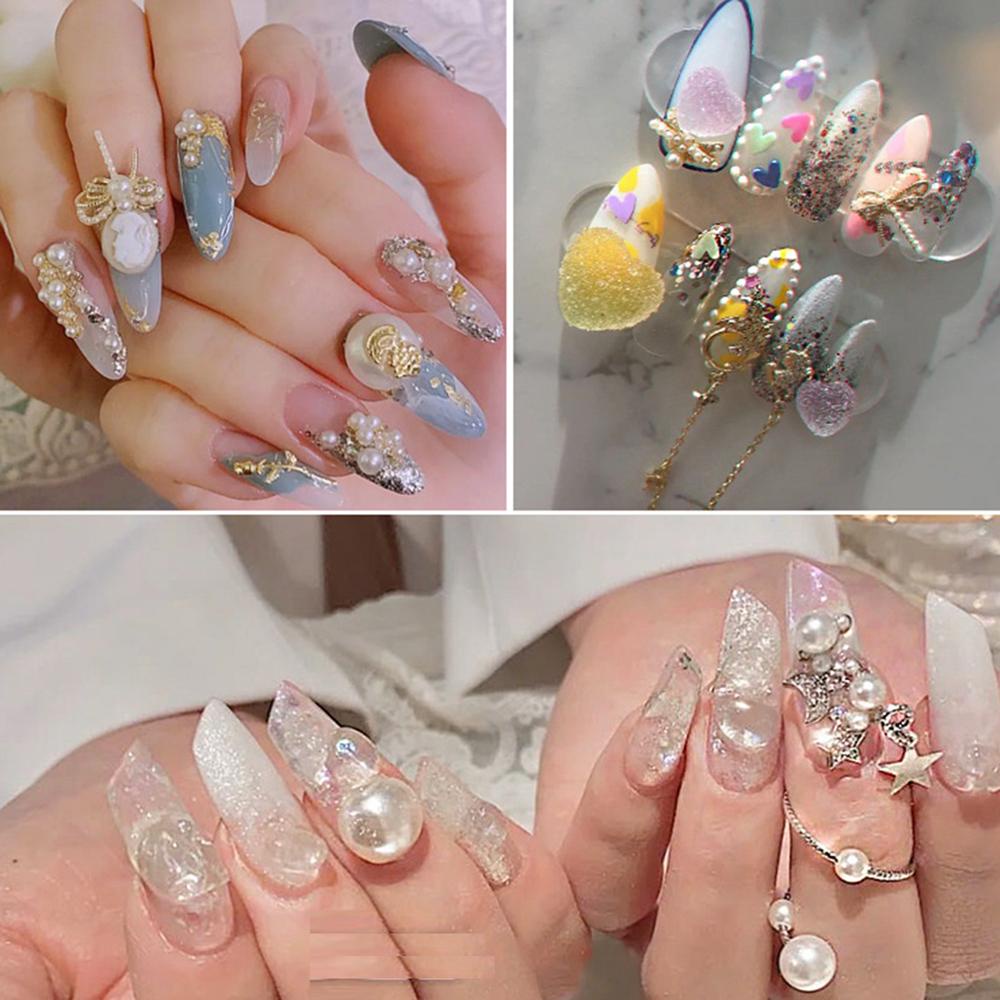 Set 2 Hộp Phụ Kiện Trang Trí Móng Tay Nghệ Thuật|Mặt Dây Chuyền Hợp Kim Hình Bướm 3D