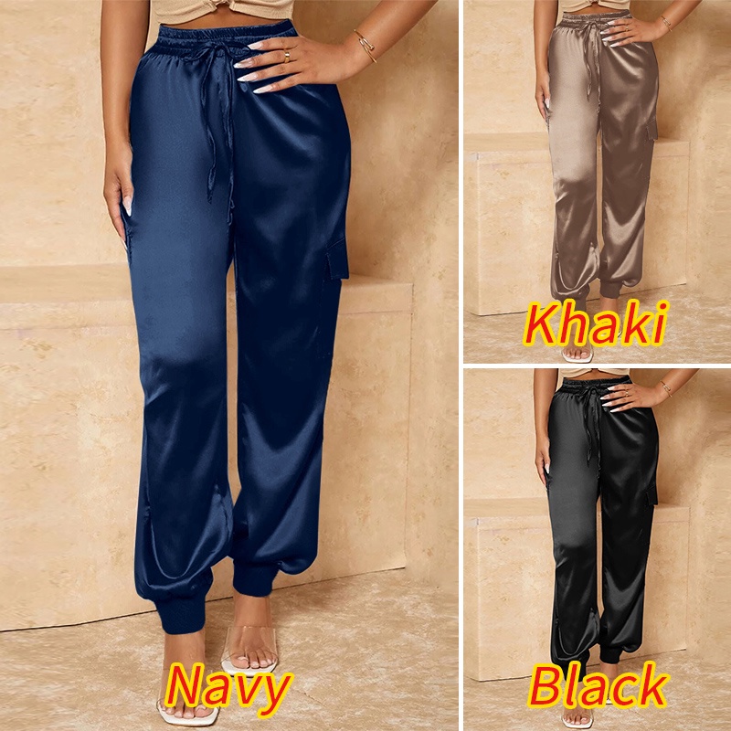 Quần dài ZANZEA lưng co giãn có túi thời trang cho nữ