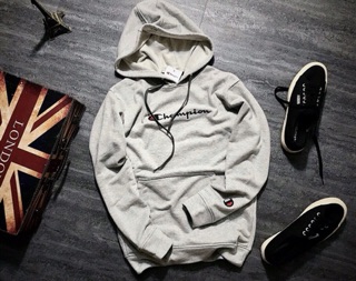ÁO CHAMPION HOODIE BASIC GRAY / BLACK