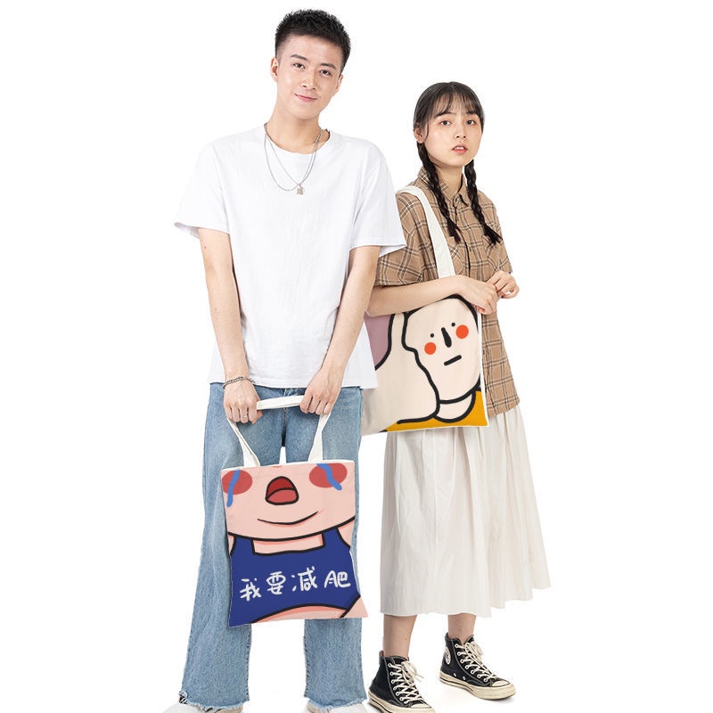 Túi xách canvas thiết kế đơn giản cá tính cho học sinh