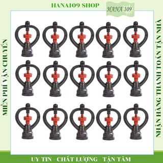 15 béc tưới phun mưa thân xoay 360 độ 2 tia ren trong 21,27 mm chuyên tưới cây ăn trái, rau hoa cây cảnh cỏ trồng
