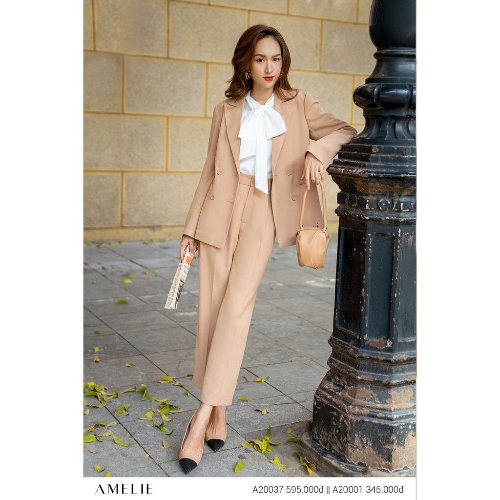 AMELIE Áo blazer cổ ve nhọn túi cơi 4 khuy bọc by Amelie | BigBuy360 - bigbuy360.vn