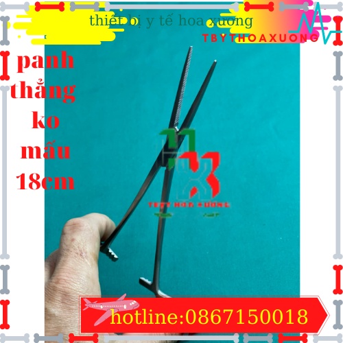 Panh Y Tế, Panh Gắp Phẫu Thuật, Pen Kẹp Y Tế, Panh Thẳng Không Mấu 18cm - Hàng Pakistan