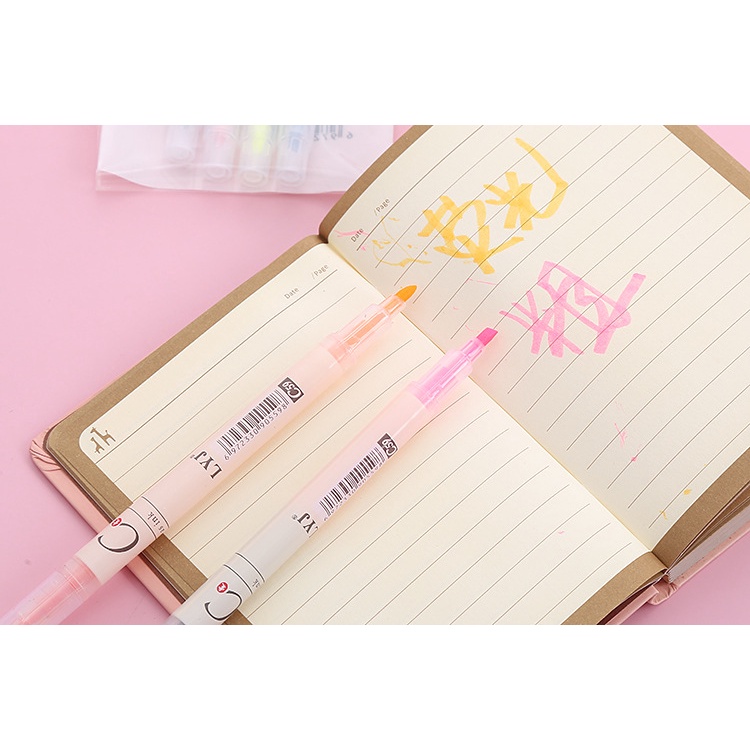 Set 3 bút và set 6 bút highlight dạ quang 2 đầu dễ thương cute TooYoo TY0156