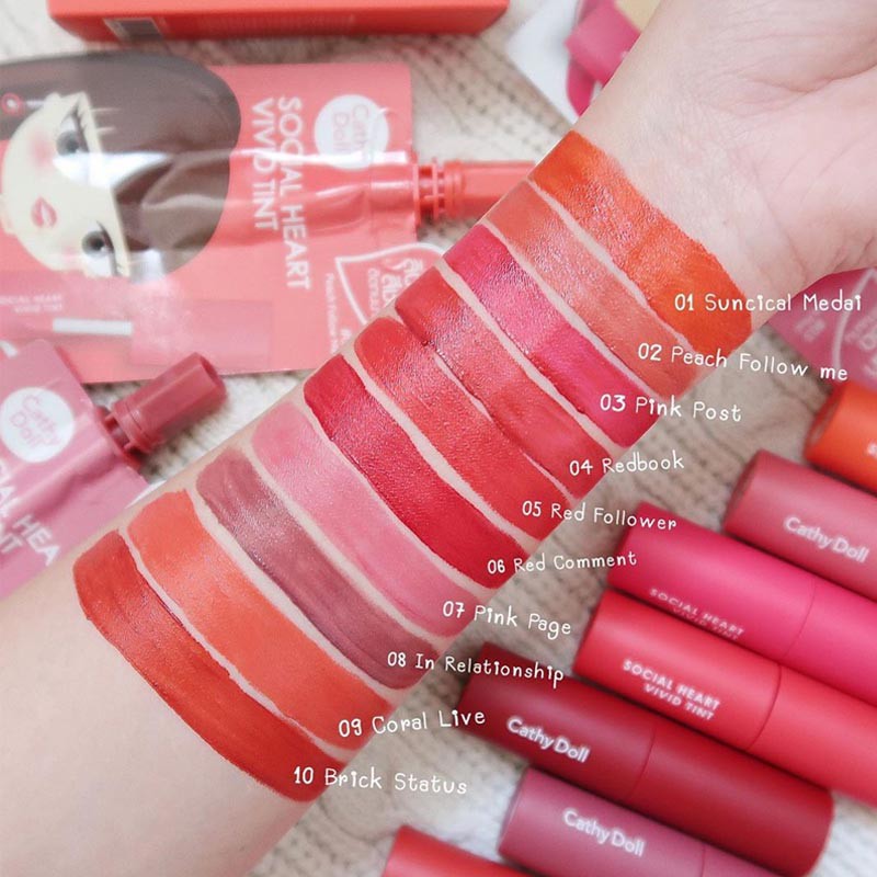 Son Tint Siêu Lì Cathy Doll Social Heart Vivid Tint | BigBuy360 - bigbuy360.vn