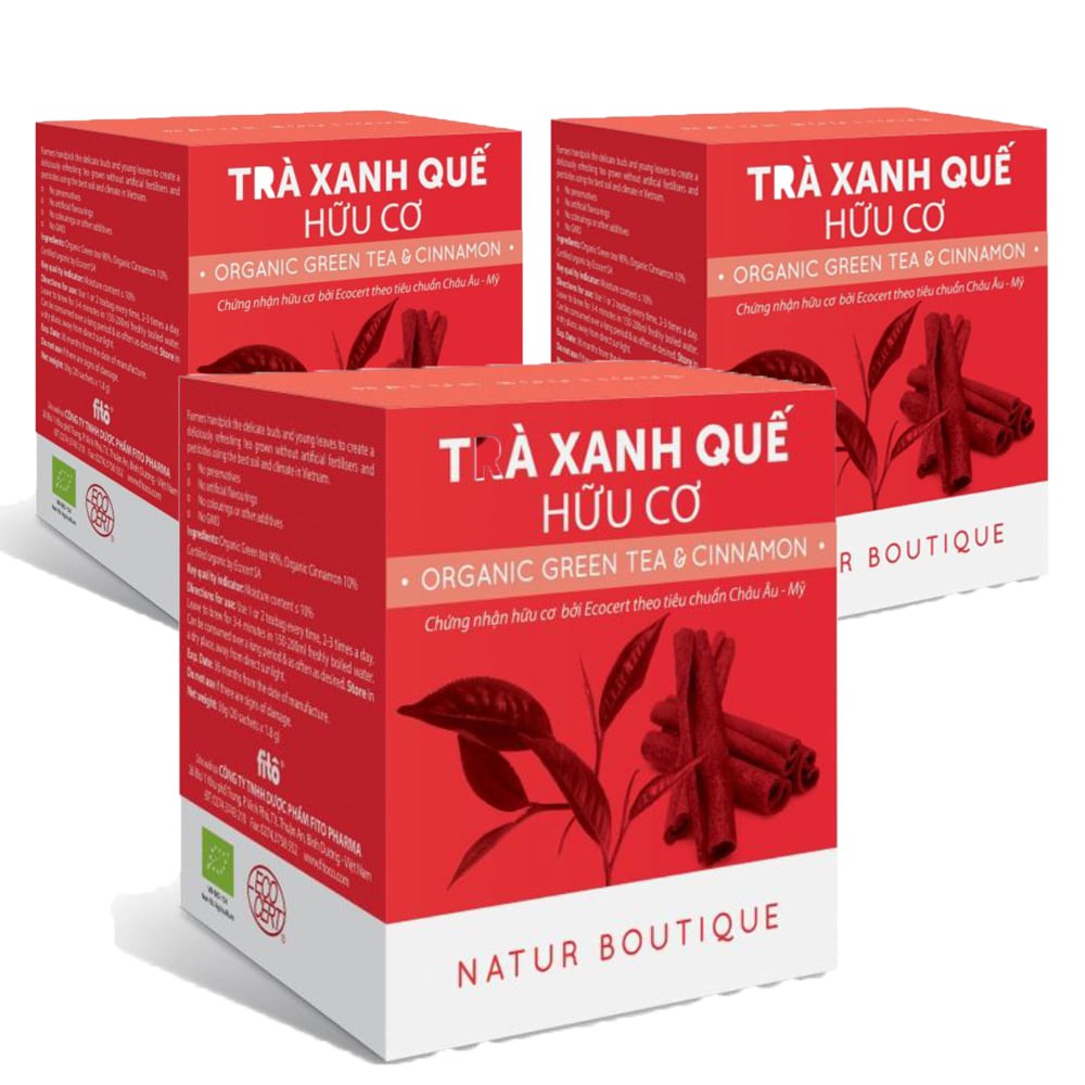 Trà Xanh Quế Hữu Cơ Natur Boutique FITO Organic Cinnamon Green Tea (20 teabags)