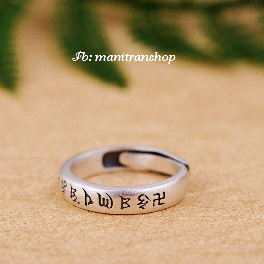 Nhẫn Bạc Om Mani Padme Hum Tây Tạng