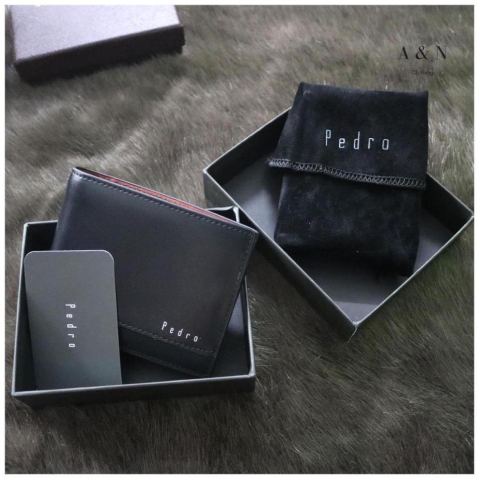 Ví nam cầm tay Pedro da cao cấp mini nhỏ gọn full box có hộp và tủi vải hãng, tem đầy đủ - Hàng xuất xịn * ! ! 🥇