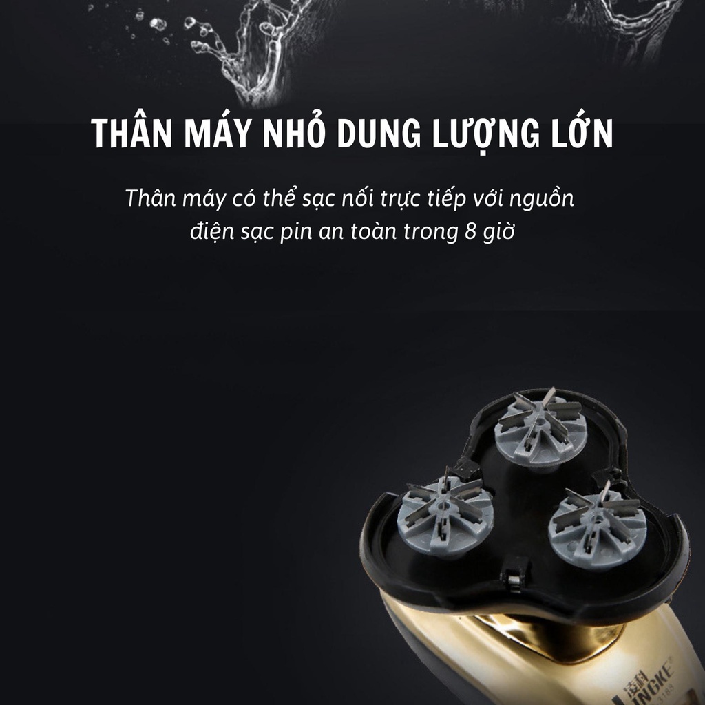 Máy cạo râu đa năng DARKFOX 3 trong 1 ba đầu dao độc lập ôm sát khuôn mặt làm sạch nhanh không gây tổn thương da MCR03