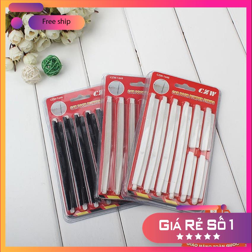 Bộ 8 Chi Tiết Tấm Miếng Nẹp Dán Ốp Bảo Vệ Chống Va Đập Trầy Xước Cửa Xe Hơi Ô Tô Cao Cấp MSP61804