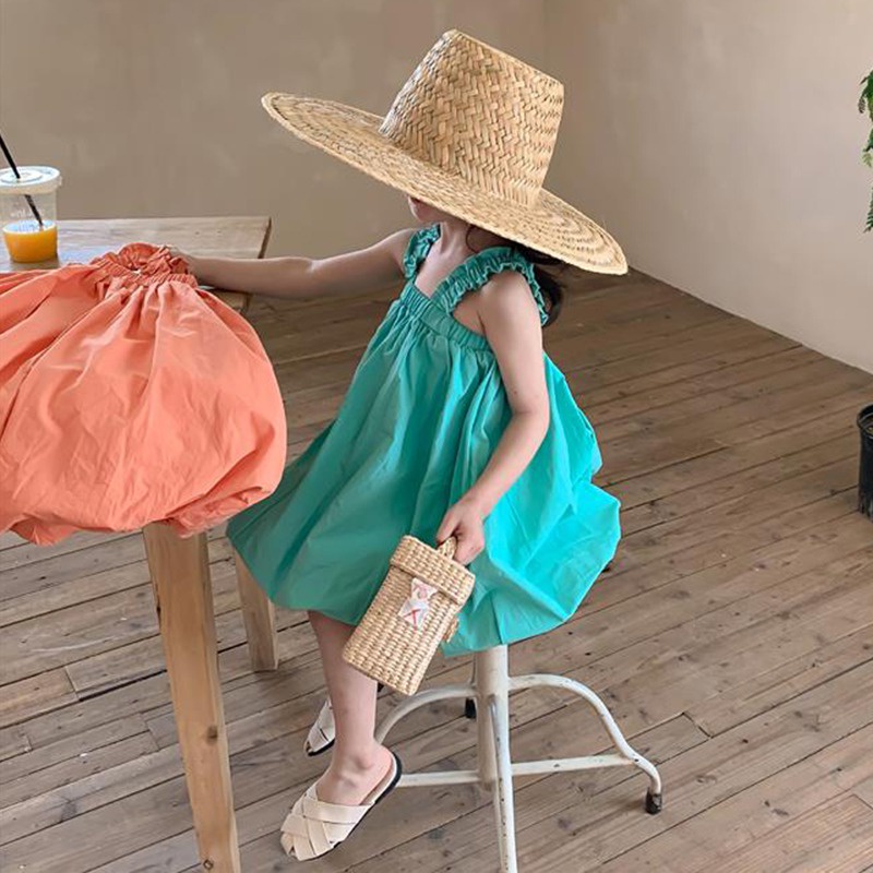 Đầm Hai Dây Họa Tiết Hoa Dễ Thương Phong Cách Phương Tây Thời Trang Mùa Hè Cho Bé Gái