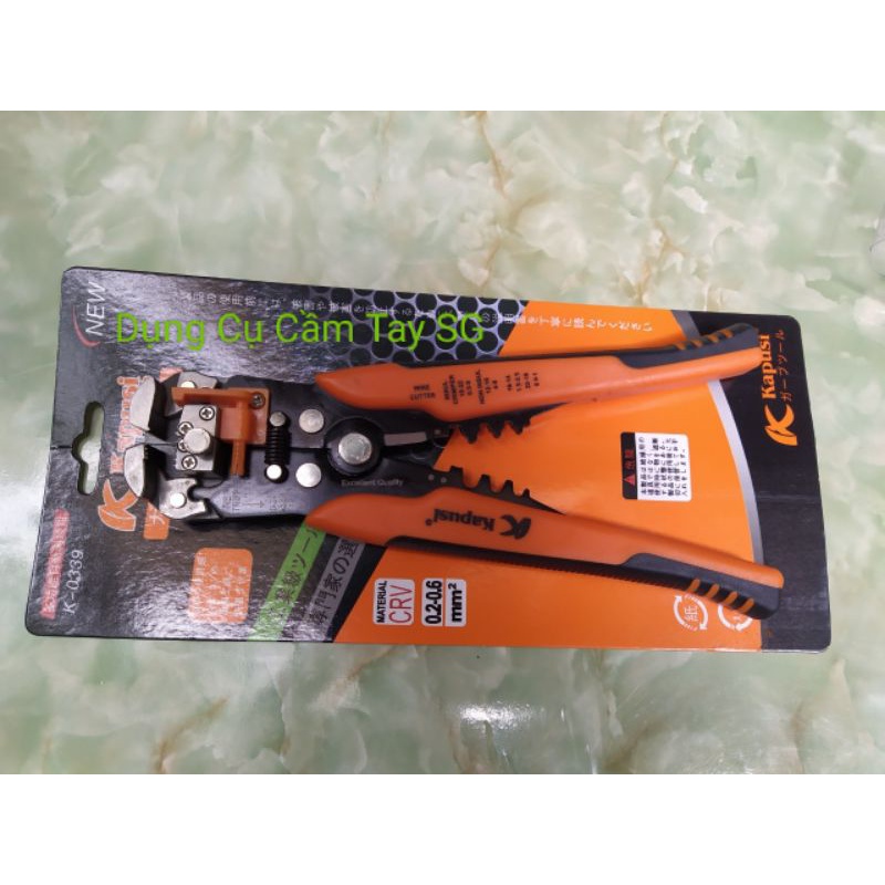Kềm tuốt dây điện,dây cáp,bấm cos 0.2-6mm Kapusi cao cấp