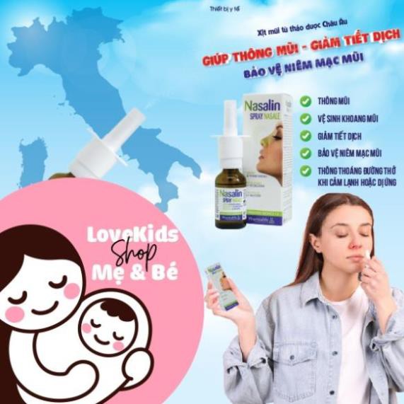 Thông mũi, Giảm sổ mũi, bảo vệ niêm mạc mũi  - Nasalin Spray Nasale [CHÍNH HÃNG]