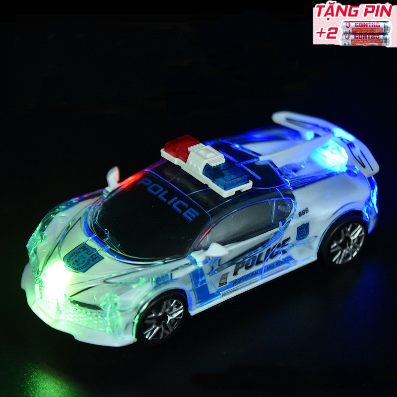Đồ chơi Ô tô bugatti chạy pin phát sáng tự di chuyển/xe chạy pin/Tặng Pin AA