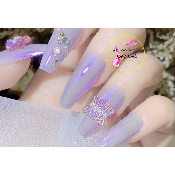 Set 3 viên Charm nail nơ nhún Hàn Quốc hot 2021