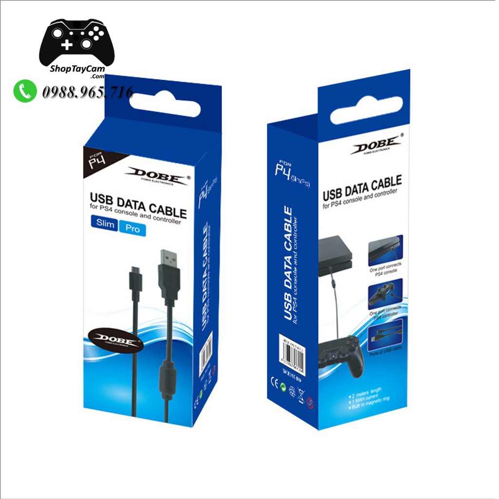 Cáp Cable Sạc USB Tay Cầm PS4 Dualshock 4 / Xbox One / Xbox One S / Hàng Xịn Kết Nối PC Laptop Dài 2M | TOP BÁN CHẠY