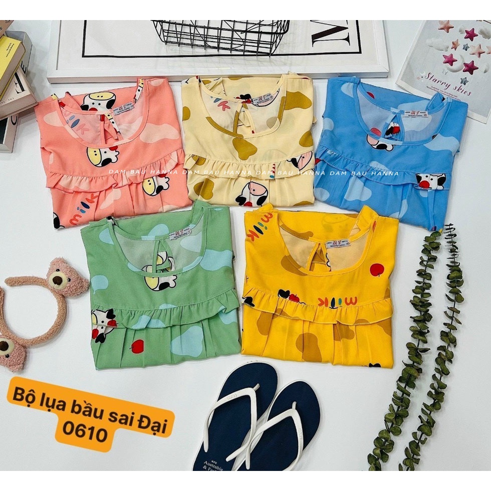 [SIZE 65-95kg] Đồ bầu mặc ở nhà BIG SIZE sát nách có lưng thun điều chỉnh, vải lụa cao cấp thoáng mát không nhăn